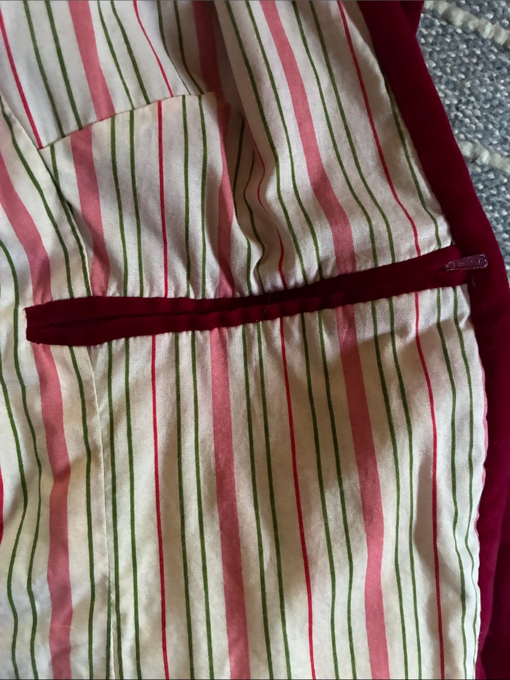 April Cornell Deep Red Velvet Trench Coat - Picture 5 of 11